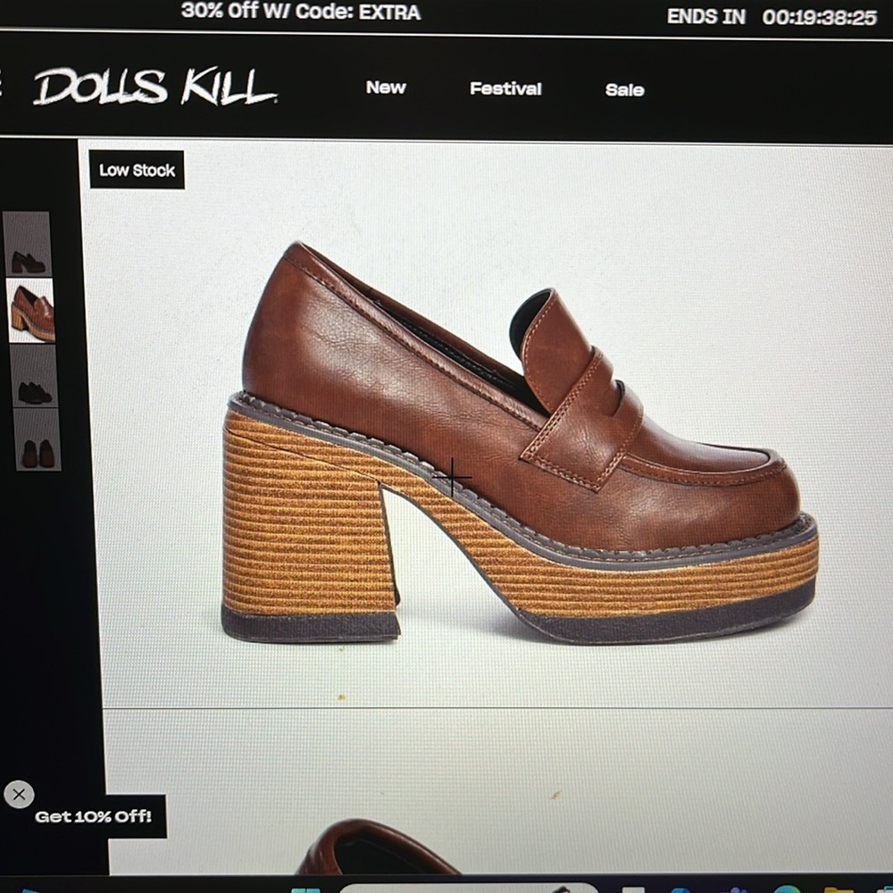 Women’s delia*s by Dolls Kill Super Chunk Brown Leather Loafers